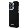 DKNY Apple iPhone 15 Pro cietais futrālis Liquid Silicone Small Metal Logo MagSafe, melns