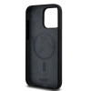 DKNY Apple iPhone 15 Pro Max cietais maciņš Liquid Silicone White Printed Logo MagSafe, melns