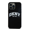 DKNY Apple iPhone 15 Pro Max cietais maciņš Liquid Silicone White Printed Logo MagSafe, melns