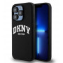 DKNY Apple iPhone 14 Pro cietais futrālis Liquid Silicone White Printed Logo MagSafe, melns