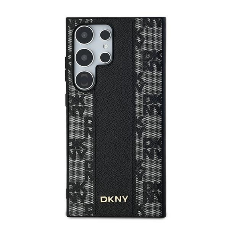 DKNY ādas kažokādu raksta MagSafe futrālis Samsung Galaxy S24 Ultra, melns