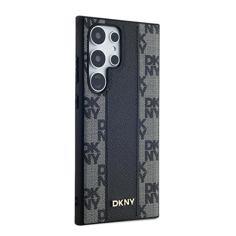 DKNY ādas kažokādu raksta MagSafe futrālis Samsung Galaxy S24 Ultra, melns