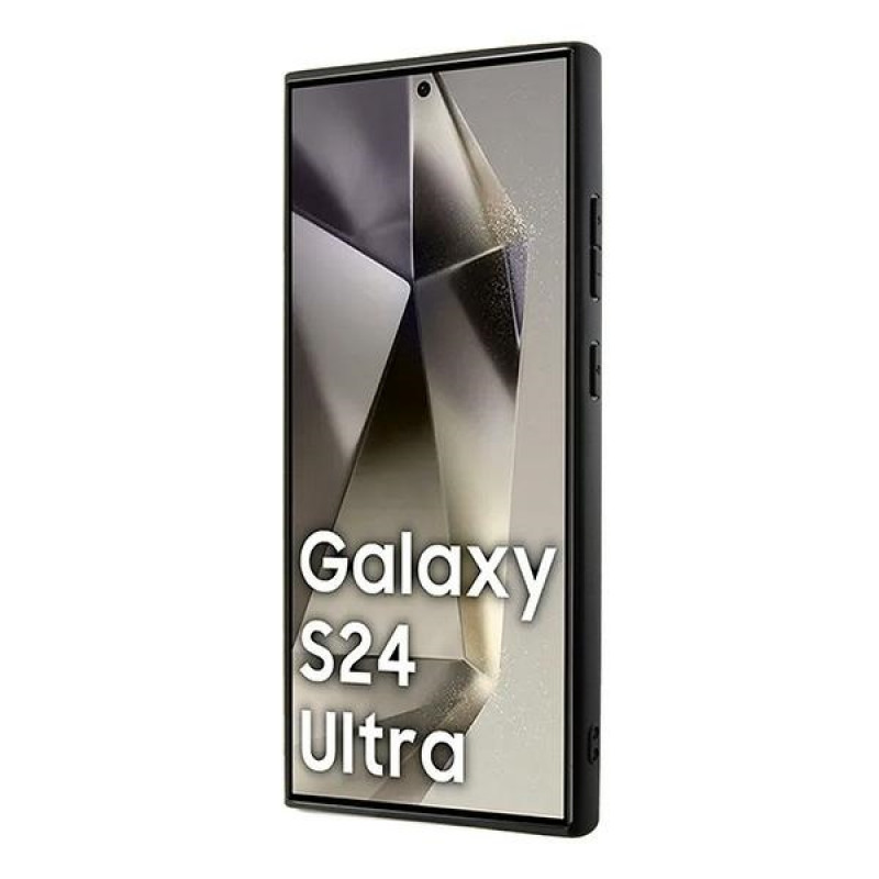 DKNY ādas kažokādu raksta MagSafe futrālis Samsung Galaxy S24 Ultra, melns