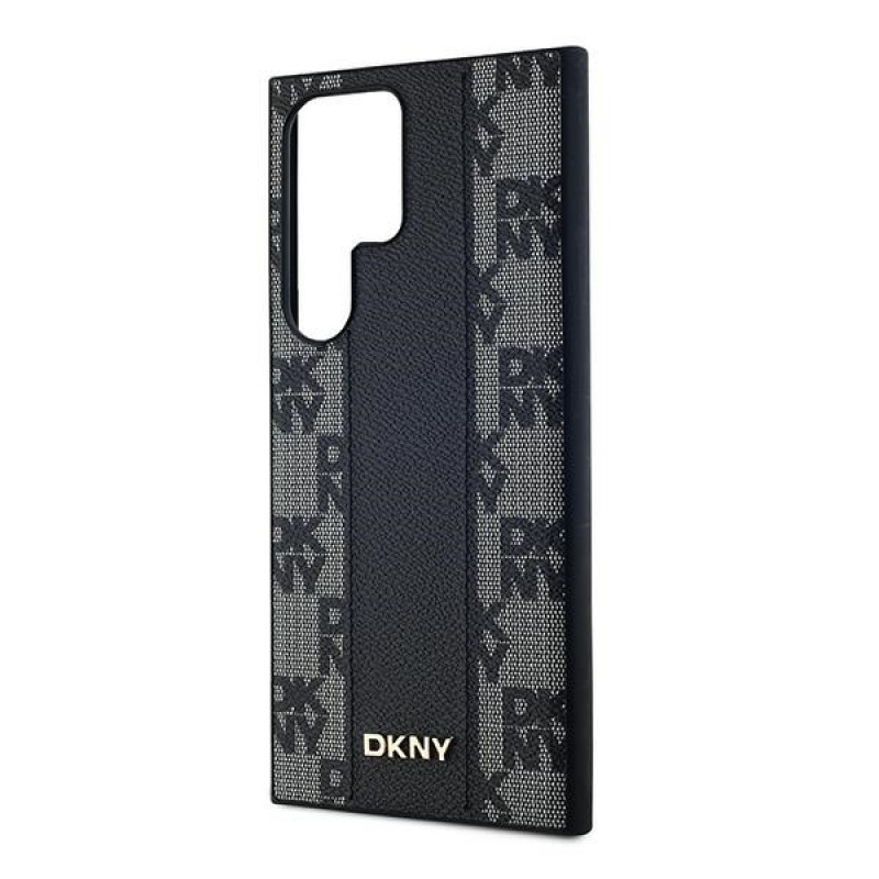 DKNY ādas kažokādu raksta MagSafe futrālis Samsung Galaxy S24 Ultra, melns