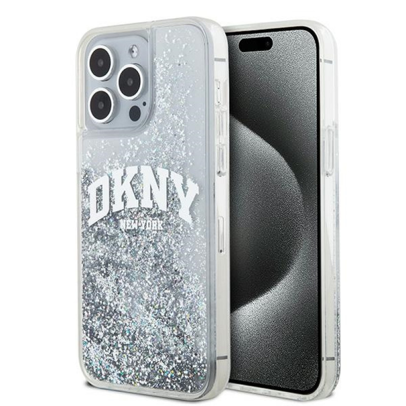 DKNY Apple iPhone 15 Pro Max cietais maciņš Liquid Glitter Big Logo