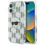 Karl Lagerfeld Apple iPhone 16 cietais maciņš IML Karl Head Electroplated, caurspīdīgs
