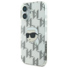 Karl Lagerfeld Apple iPhone 16 cietais maciņš IML Karl Head Electroplated, caurspīdīgs