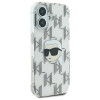 Karl Lagerfeld Apple iPhone 16 cietais maciņš IML Karl Head Electroplated, caurspīdīgs