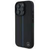 Mercedes MEHMP16L23RURBK Apple iPhone 16 Pro cietais maciņš MB Blue Line Leather MagSafe, melns