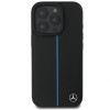 Mercedes MEHMP16L23RURBK Apple iPhone 16 Pro cietais maciņš MB Blue Line Leather MagSafe, melns