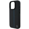 Mercedes MEHMP16L23RURBK Apple iPhone 16 Pro cietais maciņš MB Blue Line Leather MagSafe, melns