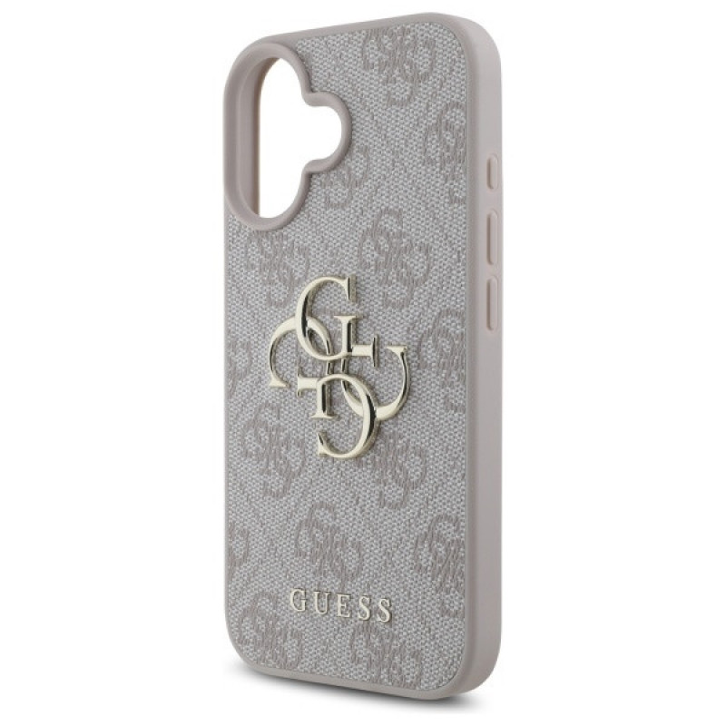 Guess GUHCP16S4GMGPI Apple iPhone 16 cietais maciņš 4G Big Logo, rozā