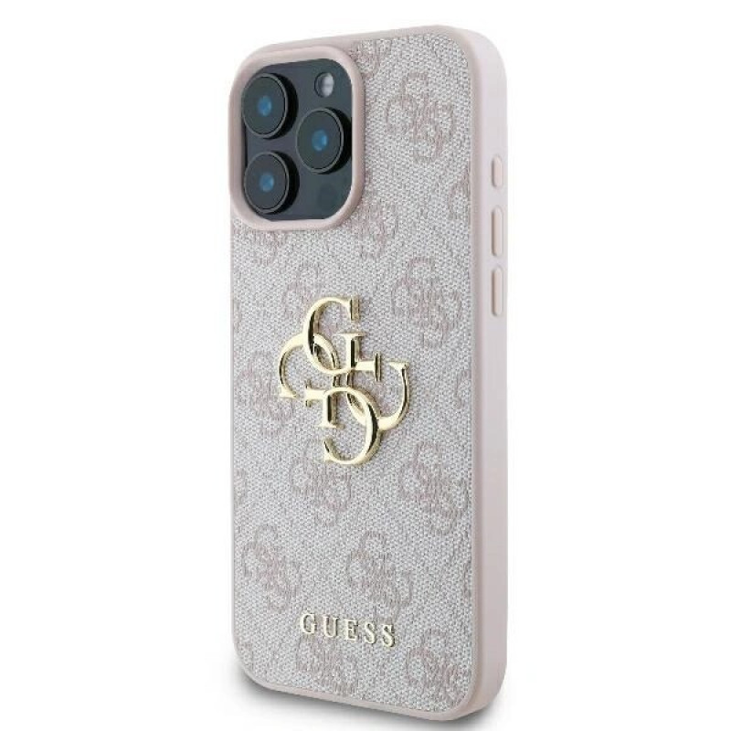 Guess GUHCP16X4GMGPI 4G Big Metal Logo cietais maciņš Apple iPhone 16 Pro Max 6.9" rozā