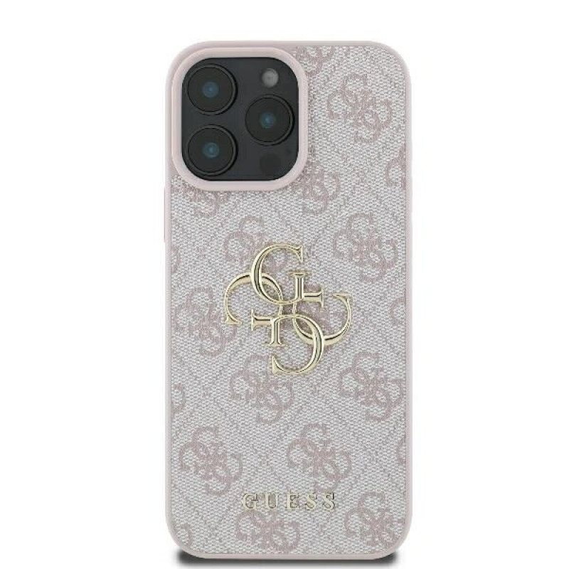 Guess GUHCP16X4GMGPI 4G Big Metal Logo cietais maciņš Apple iPhone 16 Pro Max 6.9" rozā