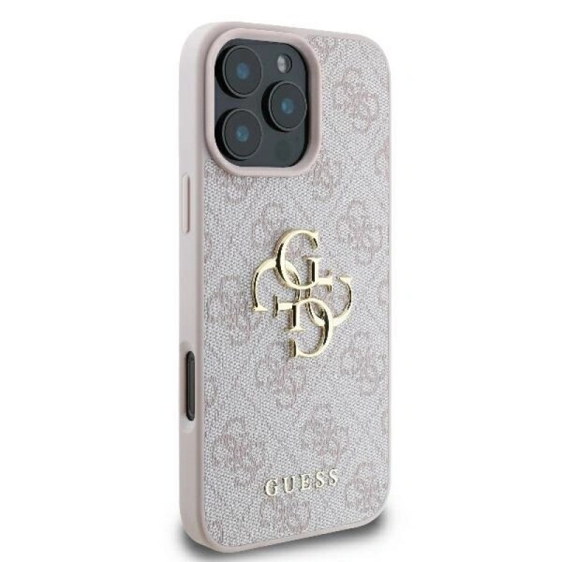 Guess GUHCP16X4GMGPI 4G Big Metal Logo cietais maciņš Apple iPhone 16 Pro Max 6.9" rozā