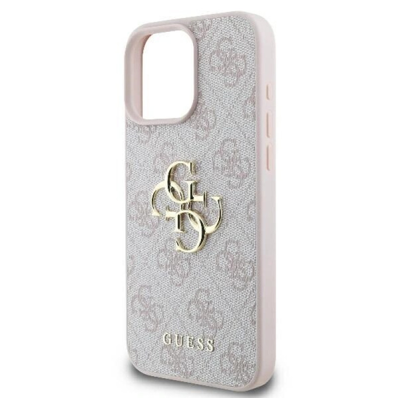 Guess GUHCP16X4GMGPI 4G Big Metal Logo cietais maciņš Apple iPhone 16 Pro Max 6.9" rozā
