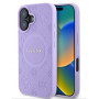 Guess Saffiano Peony Stamp MagSafe vāciņš Apple iPhone 16, purpurs