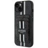 Guess 4G Stripes MagSafe Wallet vāciņš ar maciņu Apple iPhone 15, melns