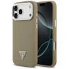 Guess Grained Triangle Logo MagSafe cietais maciņš Apple iPhone 17 Pro Max, brūns