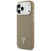 Guess Grained Triangle Logo MagSafe cietais maciņš Apple iPhone 17 Pro Max, brūns