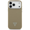 Guess Grained Triangle Logo MagSafe cietais maciņš Apple iPhone 17 Pro Max, brūns