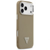 Guess Grained Triangle Logo MagSafe cietais maciņš Apple iPhone 17 Pro Max, brūns