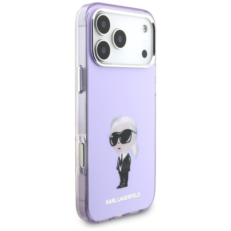 Karl Lagerfeld KLD22568 IML Aquarelle Karl & Choupette & Logo MagSafe vāciņš Apple iPhone 17 Pro Max, purpura