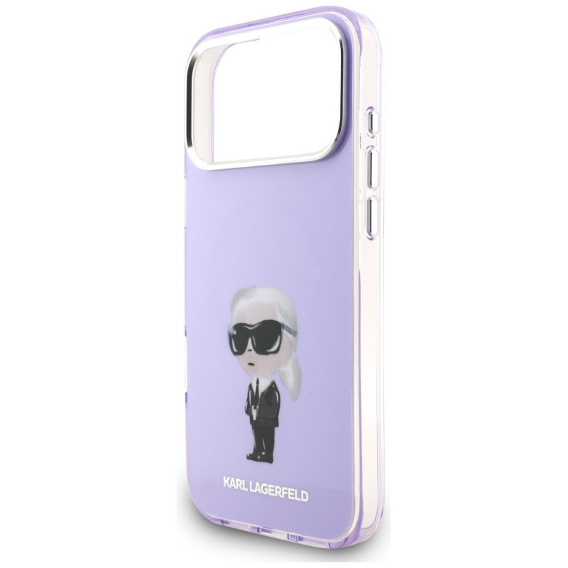 Karl Lagerfeld KLD22568 IML Aquarelle Karl & Choupette & Logo MagSafe vāciņš Apple iPhone 17 Pro Max, purpura