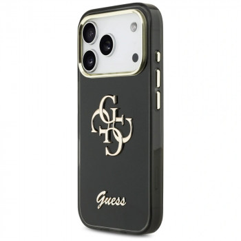 Guess GUE5344 IML 4G Script Metal ciets maciņš Apple iPhone 17 Pro Max, melns