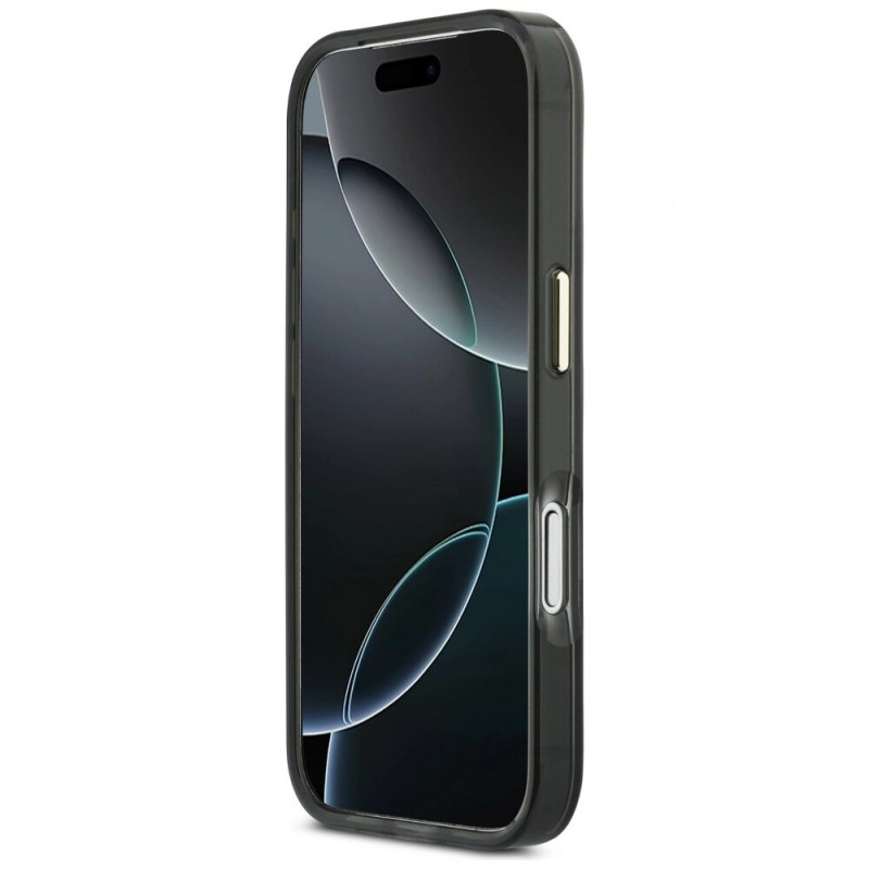 Guess GUE5344 IML 4G Script Metal ciets maciņš Apple iPhone 17 Pro Max, melns