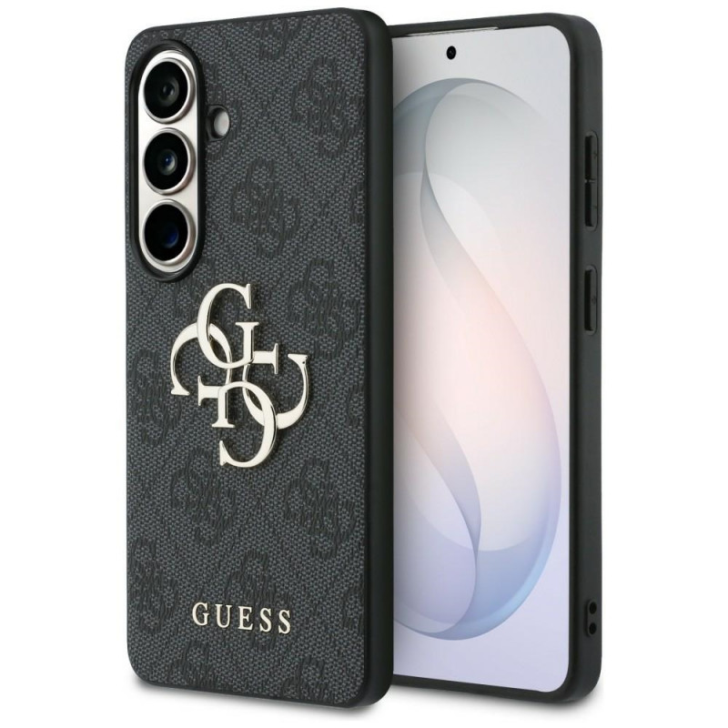 Guess GUE005301 4G Big Metal Logo cietais maciņš Samsung Galaxy S26+, melns