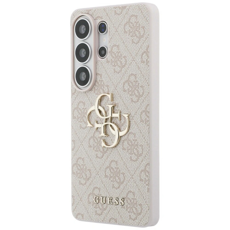 Guess GUE005337 4G Big Metal Logo cietais maciņš Samsung Galaxy S26 Ultra, rozā