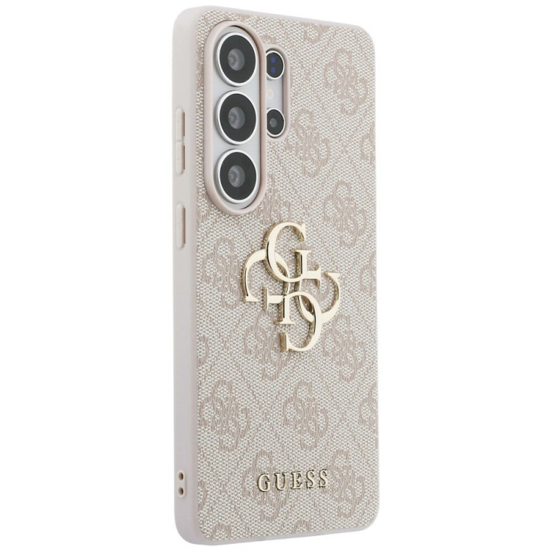 Guess GUE005337 4G Big Metal Logo cietais maciņš Samsung Galaxy S26 Ultra, rozā