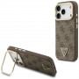 Guess 4G PU Triangle Logo & Stand Camera MagSafe maciņš Apple iPhone 18 Pro / 17 Pro, brūns