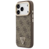 Guess 4G PU Triangle Logo & Stand Camera MagSafe maciņš Apple iPhone 18 Pro / 17 Pro, brūns