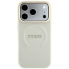 Guess Saffiano Peony & Ring MagSafe futrālis Apple iPhone 18 Pro / 17 Pro, bēšs