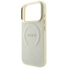 Guess Saffiano Peony & Ring MagSafe futrālis Apple iPhone 18 Pro / 17 Pro, bēšs