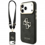 Guess 4G Big 4G Classic Logo Big Strap Metal Buttons vāciņš ar siksnu Apple iPhone 18 Pro / 17 Pro, melns