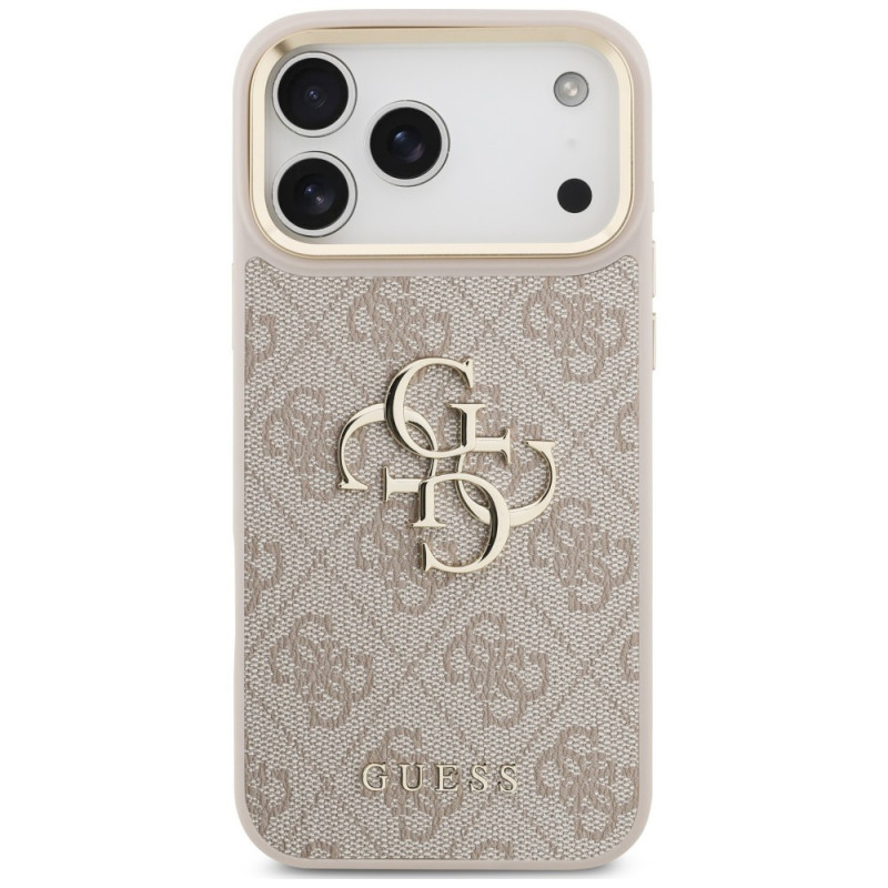Guess 4G Big 4G Classic Logo Big Strap Metal Buttons maciņš ar siksniņu Apple iPhone 18 Pro Max / 17 Pro Max, rozā