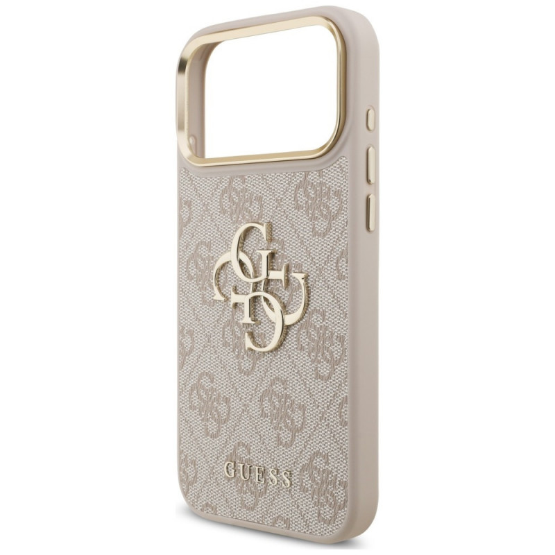 Guess 4G Big 4G Classic Logo Big Strap Metal Buttons maciņš ar siksniņu Apple iPhone 18 Pro Max / 17 Pro Max, rozā