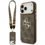 Guess 4G Big 4G Classic Logo Big Strap Metal Buttons vāciņš ar siksnu Apple iPhone 18 Pro Max / 17 Pro Max, brūns