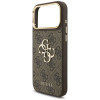 Guess 4G Big 4G Classic Logo Big Strap Metal Buttons vāciņš ar siksnu Apple iPhone 18 Pro Max / 17 Pro Max, brūns