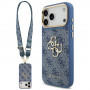 Guess 4G Big 4G Classic Logo Big Strap Metal Buttons aizsargapvalks ar siksniņu Apple iPhone 18 Pro Max / 17 Pro Max, zils