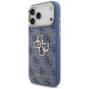 Guess 4G Big 4G Classic Logo Big Strap Metal Buttons aizsargapvalks ar siksniņu Apple iPhone 18 Pro Max / 17 Pro Max, zils