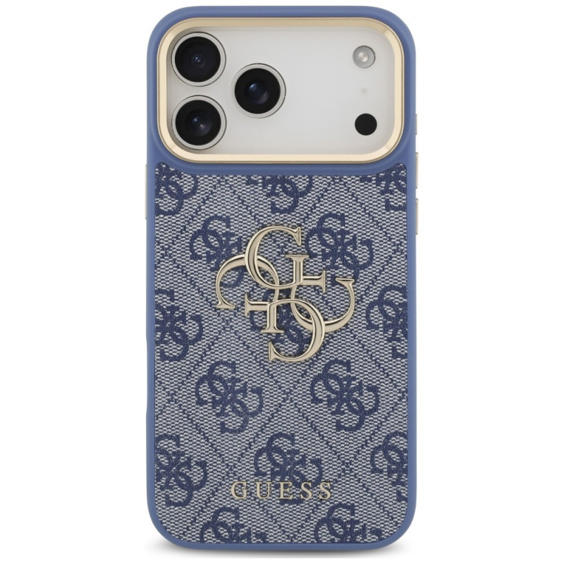 Guess 4G Big 4G Classic Logo Big Strap Metal Buttons aizsargapvalks ar siksniņu Apple iPhone 18 Pro Max / 17 Pro Max, zils