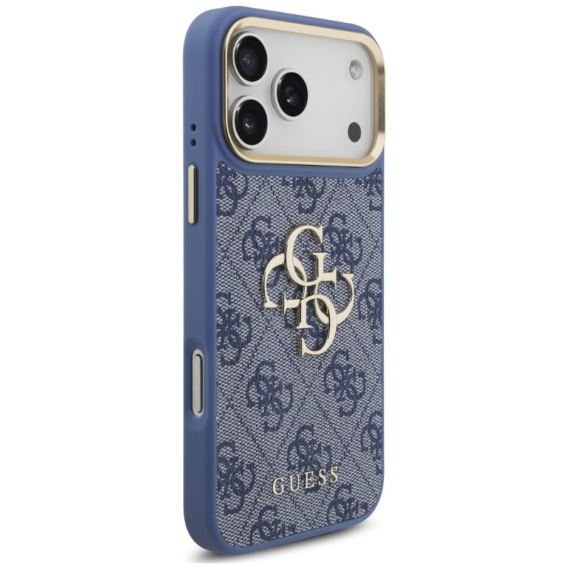 Guess 4G Big 4G Classic Logo Big Strap Metal Buttons aizsargapvalks ar siksniņu Apple iPhone 18 Pro Max / 17 Pro Max, zils