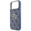 Guess 4G Big 4G Classic Logo Big Strap Metal Buttons aizsargapvalks ar siksniņu Apple iPhone 18 Pro Max / 17 Pro Max, zils