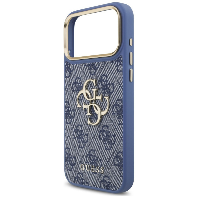 Guess 4G Big 4G Classic Logo Big Strap Metal Buttons aizsargapvalks ar siksniņu Apple iPhone 18 Pro Max / 17 Pro Max, zils