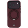 Mercedes-Benz Leather with Ring Stand MagSafe apvalks Apple iPhone 18 Pro / 17 Pro, bordo