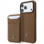 Mercedes-Benz Grill Pattern Leather MagSafe maciņš un karšu maka komplekts Apple iPhone 18 Pro Max / 17 Pro Max, camel